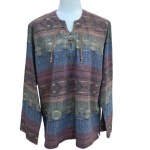 Cabelas Aztec Womens Pullover Fleece Shirt Large